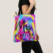 Artsy Modern Neon Colorful Rainbow Waterverf Tote Bag (Dichtbij)