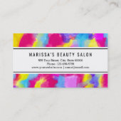 Artsy Modern Neon Colorful Rainbow Waterverf Visitekaartje (Achterkant)