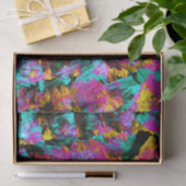 Artsy Modern Neon Colors Black Abstracte verfkunst Tissuepapier (Geschenk)