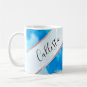 Artsy Modern Ocean Blue Abstract verfpatroon Koffiemok (Links)