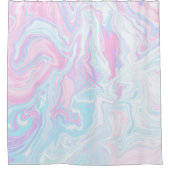 Artsy Modern Pink Blue Marble Swirl Patroon Douchegordijn (Voorkant)