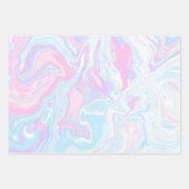 Artsy Modern Pink Blue Marble Swirl Patroon Inpakpapier Vel (Voorkant 3)