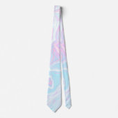 Artsy Modern Pink Blue Marble Swirl Patroon Stropdas (Voorkant)