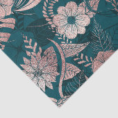 Artsy Modern Roos Gold Emerald Green Flowers Tissuepapier (Detail)