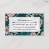 Artsy Modern Roos Gold Emerald Green Flowers Visitekaartje (Achterkant)