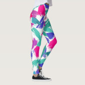 Artsy Modern Roze Blauwgroen Paarse borstelnaald C Leggings (Rechts)