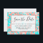 Artsy Modern Summer Coral Oranje Aqua Abstract Save The Date<br><div class="desc">Kunstmatige, moderne en trendy zomerkoraal sinaasappel en neonaqua blauwgroen blauwe abstracte verf doven hedendaags kunstpatroon. ***BELANGRIJKE NOTA VAN HET ONTWERP: Voor om het even welk verzoek van het douaneontwerp zoals passende productverzoeken, kleurenveranderingen, plaatsingsveranderingen, of een ander veranderingsverzoek, te klikken gelieve op de "CONTACT"knoop of de ontwerper direct in lafemme.art@gmail.com te...</div>