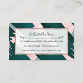 Artsy Moderne Emerald Groen Roze Penseelstreken Visitekaartje (Achterkant)