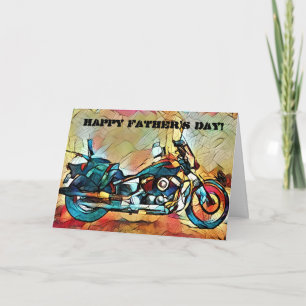 Artsy Motorcycle Fathers Day Kaart