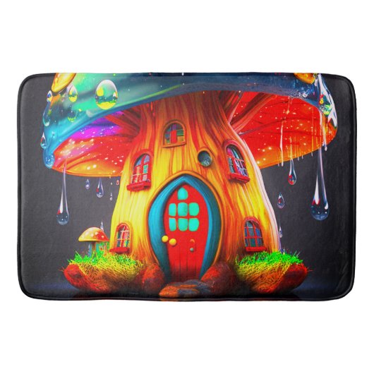 Artsy Mushroom House Badmat (Voorkant)