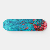 Artsy Neon Oranje Blauwgroen groen acrylverf Persoonlijk Skateboard (Horizontaal)