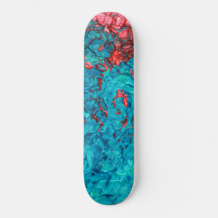 Artsy Neon Oranje Blauwgroen groen acrylverf Persoonlijk Skateboard