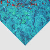 Artsy Neon Oranje Blauwgroen groen acrylverf Tissuepapier (Detail)