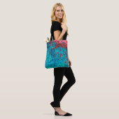 Artsy Neon Oranje Blauwgroen groen acrylverf Tote Bag (Op model)