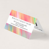 Artsy Neon Pink Yellow Abstract Moderne penseelstr Visitekaartje (Achterkant)