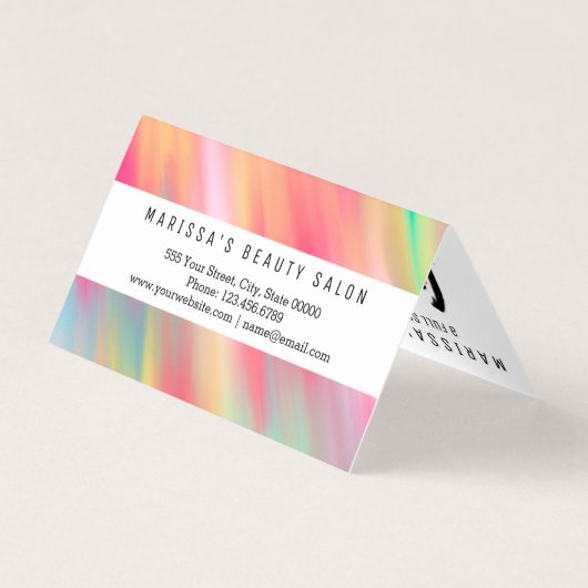 Artsy Neon Pink Yellow Abstract Moderne penseelstr Visitekaartje (Achterkant)