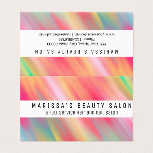 Artsy Neon Pink Yellow Abstract Moderne penseelstr Visitekaartje (Buitenkant ongevouwen)