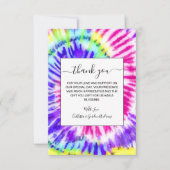 Artsy Neon Rainbow Tie Dye Waterverf Patroon Bedankkaart (Voorkant)