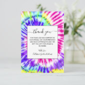 Artsy Neon Rainbow Tie Dye Waterverf Patroon Bedankkaart (Staand voorkant)