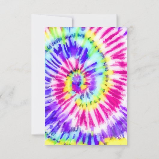 Artsy Neon Rainbow Tie Dye Waterverf Patroon Bedankkaart (Achterkant)