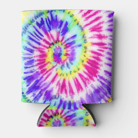 Artsy Neon Rainbow Tie Dye Waterverf Patroon Blikjeskoeler (Voorkant)