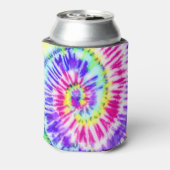 Artsy Neon Rainbow Tie Dye Waterverf Patroon Blikjeskoeler (Blikje Achterkant)