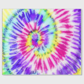 Artsy Neon Rainbow Tie Dye Waterverf Patroon Cadeaupapier (Vlak)