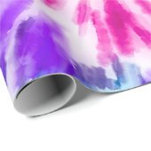 Artsy Neon Rainbow Tie Dye Waterverf Patroon Cadeaupapier (Rol Hoek)
