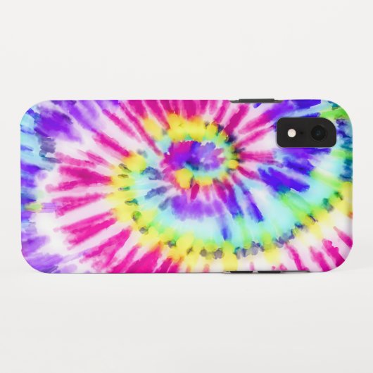 Artsy Neon Rainbow Tie Dye Waterverf Patroon Case-Mate iPhone Case (Achterkant (horizontaal))