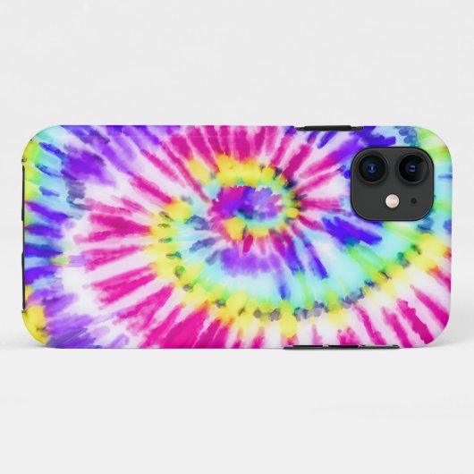 Artsy Neon Rainbow Tie Dye Waterverf Patroon Case-Mate iPhone Case (Achterkant (horizontaal))