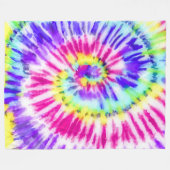 Artsy Neon Rainbow Tie Dye Waterverf Patroon Fleece Deken (Voorkant (Horizontaal))