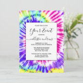 Artsy Neon Rainbow Tie Dye Waterverf Patroon Kaart (Staand voorkant)