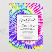 Artsy Neon Rainbow Tie Dye Waterverf Patroon Kaart (Voorkant / Achterkant)