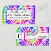 Artsy Neon Rainbow Tie Dye Waterverf Patroon Klantenkaartje (Voorkant / Achterkant)