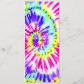 Artsy Neon Rainbow Tie Dye Waterverf Patroon Menu (Achterkant)