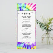 Artsy Neon Rainbow Tie Dye Waterverf Patroon Menu (Staand voorkant)