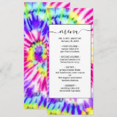 Artsy Neon Rainbow Tie Dye Waterverf Patroon Menu (Voorkant / Achterkant)