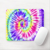 Artsy Neon Rainbow Tie Dye Waterverf Patroon Muismat (Met muis)