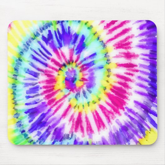 Artsy Neon Rainbow Tie Dye Waterverf Patroon Muismat (Voorkant)