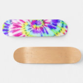 Artsy Neon Rainbow Tie Dye Waterverf Patroon Persoonlijk Skateboard (Horizontaal)