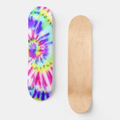 Artsy Neon Rainbow Tie Dye Waterverf Patroon Persoonlijk Skateboard (Voorkant)