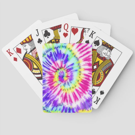 Artsy Neon Rainbow Tie Dye Waterverf Patroon Pokerkaarten (Achterkant)