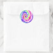 Artsy Neon Rainbow Tie Dye Waterverf Patroon Ronde Sticker (Tas)