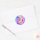 Artsy Neon Rainbow Tie Dye Waterverf Patroon Ronde Sticker (Envelop)