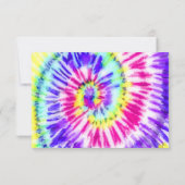 Artsy Neon Rainbow Tie Dye Waterverf Patroon Save The Date (Achterkant)