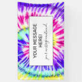 Artsy Neon Rainbow Tie Dye Waterverf Patroon Spandoek (Verticaal)