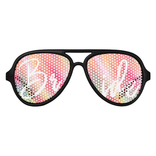 Artsy Neon Roze Geel Abstract Modern Brushstroke Aviator Zonnebril (Voorkant)