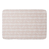 Artsy Neutral Earth Tone Zand Witte Zigzag Stripes Badmat (Voorkant)