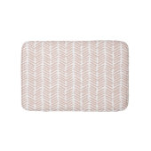 Artsy Neutral Earth Tone Zand Witte Zigzag Stripes Badmat (Voorkant)