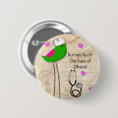 Artsy Nurse Bird Ronde Button 5,7 Cm (Voorkant /achterkant)